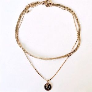 2pc Gold Color Two Piece Necklace
